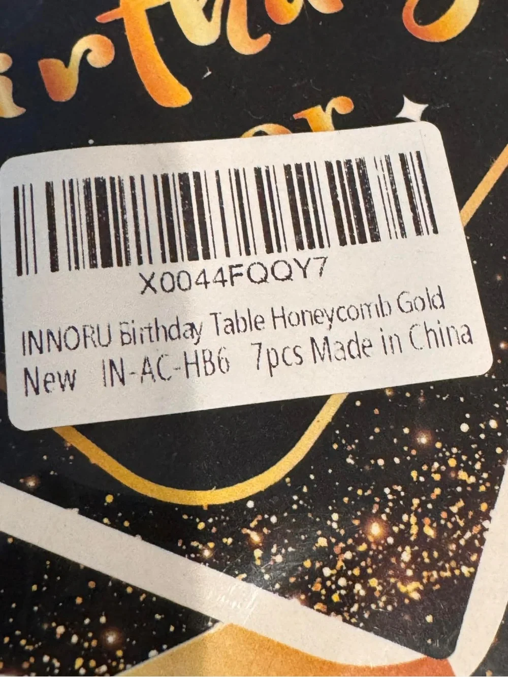7pc Black and Gold 'Best Birthday' Party Table Decorations 7pc